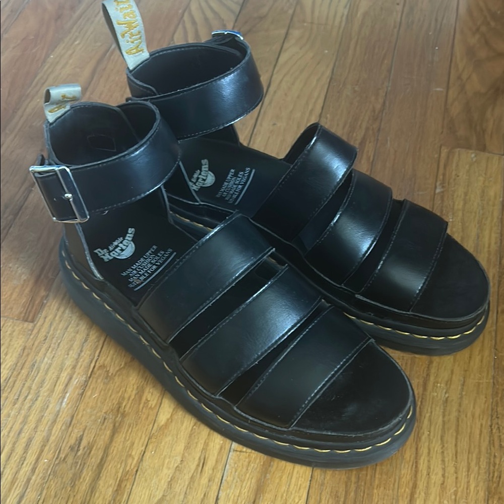 Dr. Martens Black Leather Sandals for Women